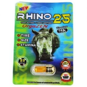 Rhino 25 Titanium 75K Male Enhancement Capsules